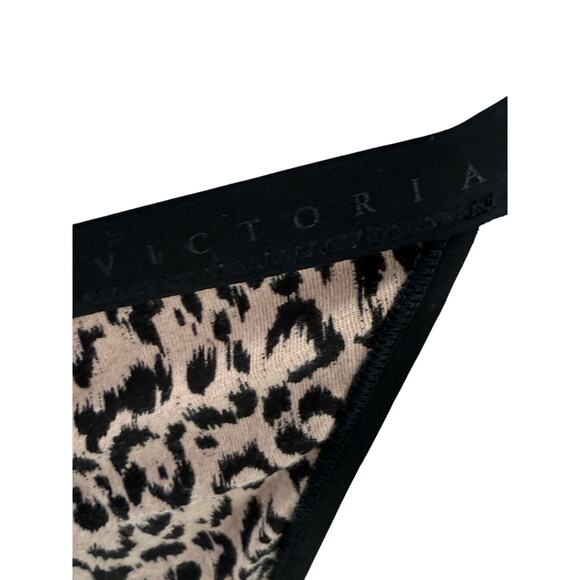 Victoria Secret Cotton String Bikini Leopard Print Womens Medium - Picture 2 of 5
